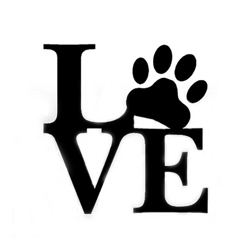 Image (50 pieces   lot) Wholesale LOVE PAW Sticker Vinyl Car Window Decal Cute Animal Pet Dog Cat Wall Art