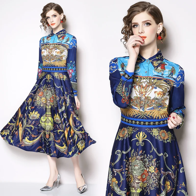 2019 Spring Women New Vintage Royal Palace Dress Long Sleeve Single Breasted Slim Evening Party High End Baroque Shirt Dresses
2019 Spring Women New Vintage Royal Palace Dress Long Sleeve Single Breasted Slim Evening Party High End Baroque Shirt Dresses