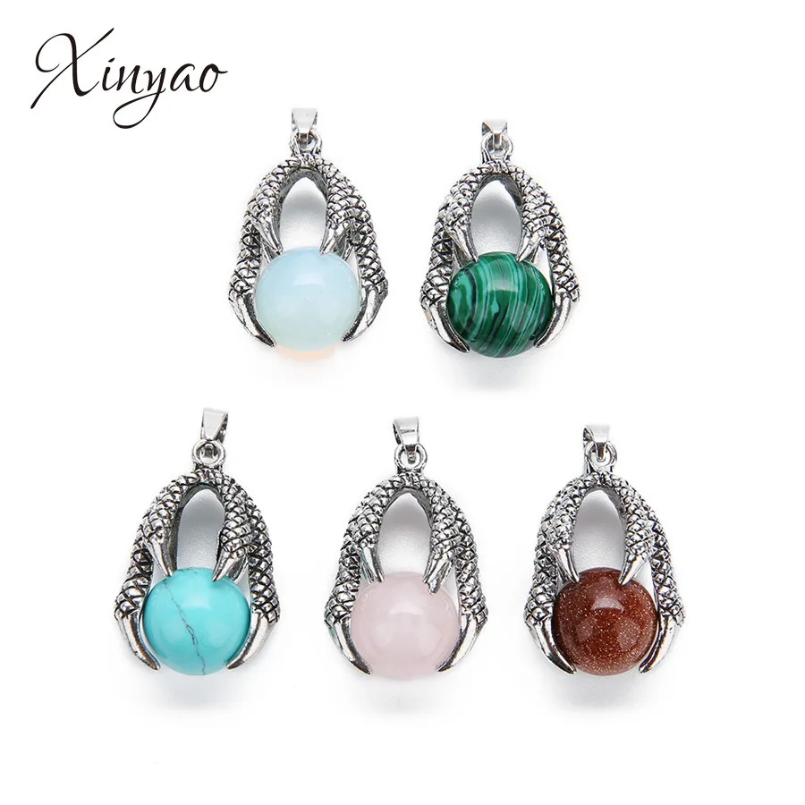 XINYAO 24x43mm Round Natural Gem Stone Beads Pendent Dragon Claw Wrap Charm Pendants For Necklace Colgante Diy Jewelry Making
XINYAO 24x43mm Round Natural Gem Stone Beads Pendent Dragon Claw Wrap Charm Pendants For Necklace Colgante Diy Jewelry Making