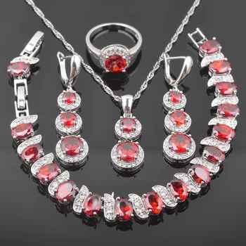 2020 New Red Zirconia Silver Color Women Jewelry Sets Bracelet Necklace Pendant Earrings Ring Brithday Gifts QS0490
2020 New Red Zirconia Silver Color Women Jewelry Sets Bracelet Necklace Pendant Earrings Ring Brithday Gifts QS0490