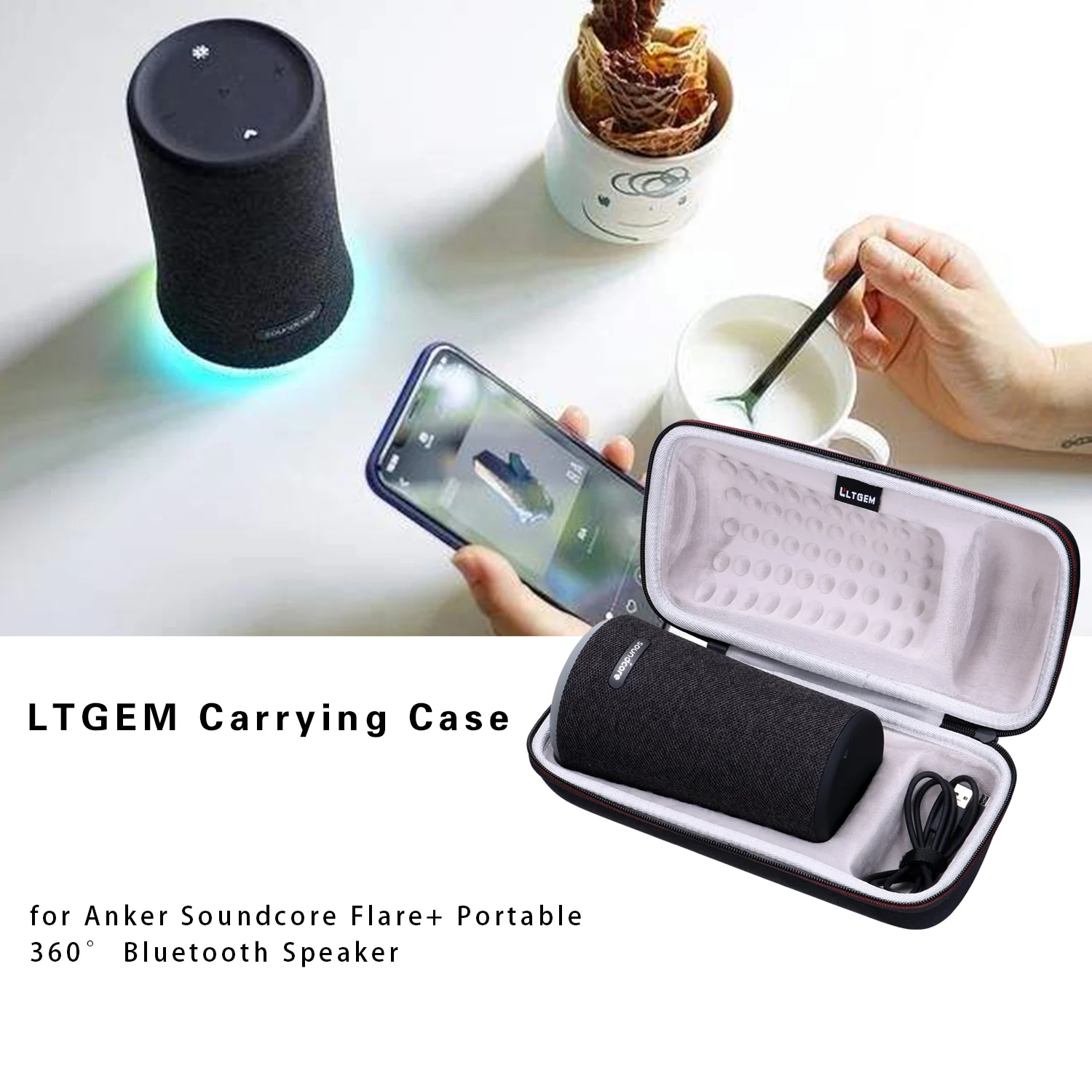 LTGEM EVA Hard Case for Anker Soundcore Flare+ Plus Portable 360 Bluetooth Speaker
LTGEM EVA Hard Case for Anker Soundcore Flare+ Plus Portable 360 Bluetooth Speaker