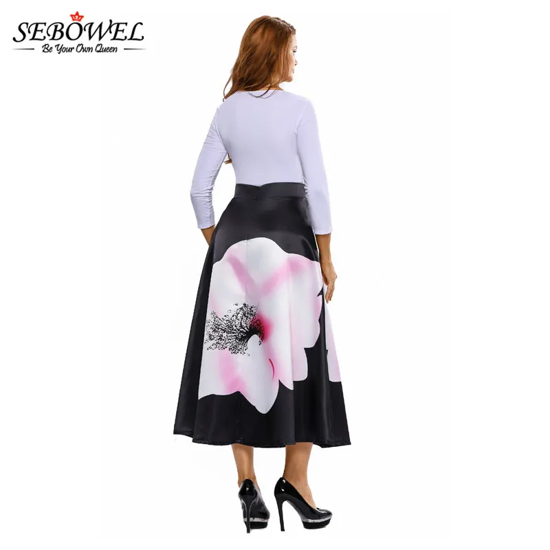 Big-Flower-Print-Black-High-Waist-Maxi-Skirt-LC65017-2-6