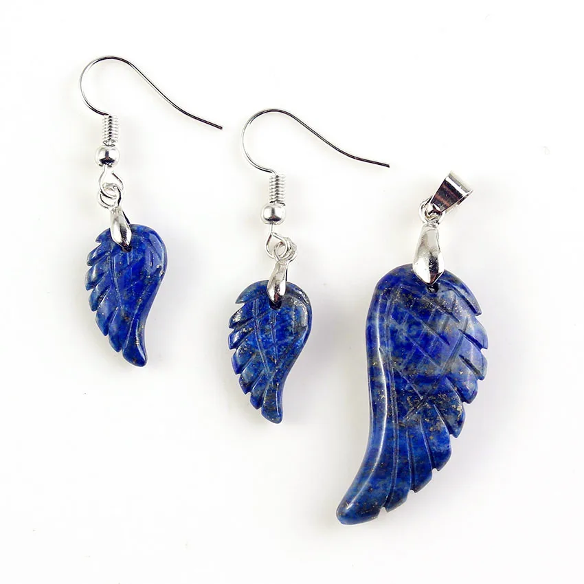 FYJS Unique Party Gift Lapis Lazuli Angel Wing Pendant Drop Earrings Silver Plated Jewelry Sets
FYJS Unique Party Gift Lapis Lazuli Angel Wing Pendant Drop Earrings Silver Plated Jewelry Sets