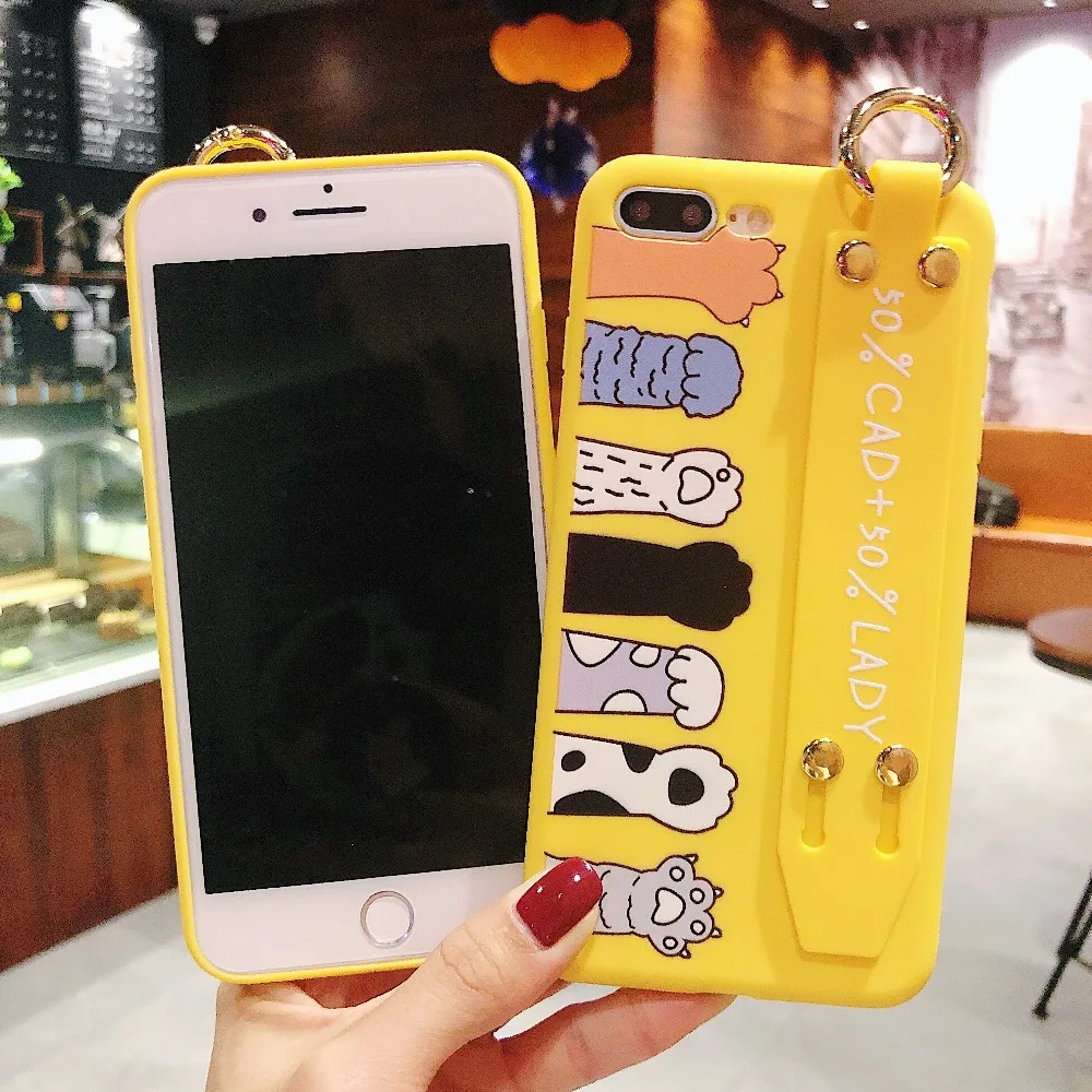 For iPhone Xs MAX XR 8 7 6 6s Plus Phone Case Cartoon Cat Face Wristband Bracelet Ring Buckle Soft Silicone Back Cover
For iPhone Xs MAX XR 8 7 6 6s Plus Phone Case Cartoon Cat Face Wristband Bracelet Ring Buckle Soft Silicone Back Cover