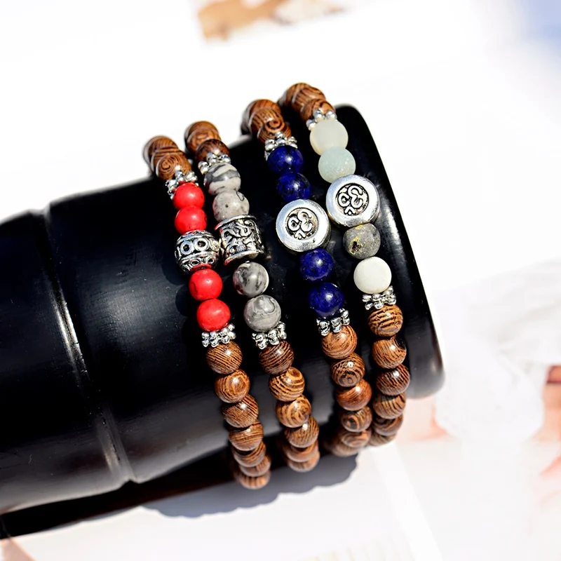 OIQUEI 2019 6mm Natural Wood Beads Buddha Bracelets For Women Men Elastic Sliver Metal OM Geometric Natual Stone Bracelet bijoux
OIQUEI 2019 6mm Natural Wood Beads Buddha Bracelets For Women Men Elastic Sliver Metal OM Geometric Natual Stone Bracelet bijoux