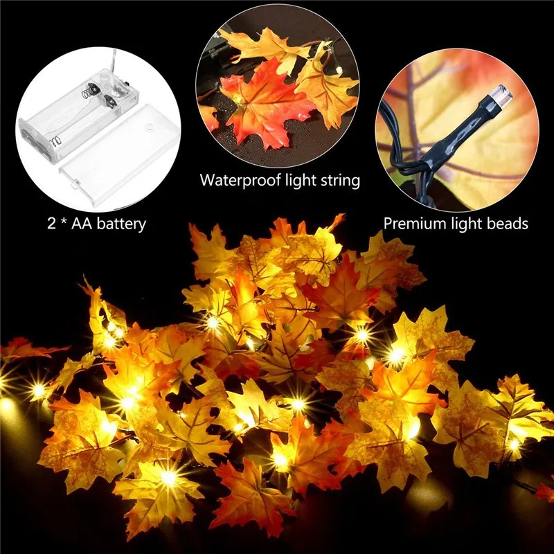 165 CM Fall Leaves 10 LED String Light Christmas Battery LED Fairy Light Autumn Leaf Hallowmas Party Decor Lamp DC3V
165 CM Fall Leaves 10 LED String Light Christmas Battery LED Fairy Light Autumn Leaf Hallowmas Party Decor Lamp DC3V