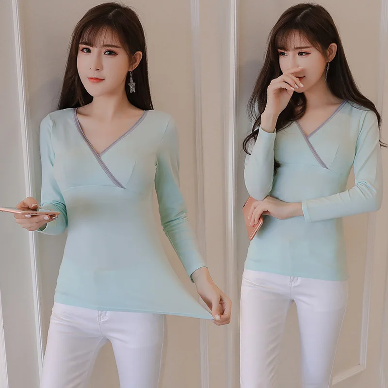 2019 autumn cotton cross v-neck breastfeeding t-shirt long sleeve postpartum women casual nursing tops and lactation tees nice
2019 autumn cotton cross v-neck breastfeeding t-shirt long sleeve postpartum women casual nursing tops and lactation tees nice