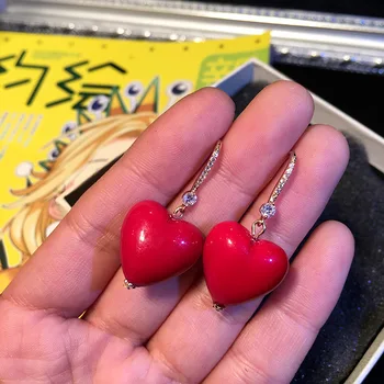 Bilincolor fashion simple korean red heart with gold tiny cz hook small drop earring for women
Bilincolor fashion simple korean red heart with gold tiny cz hook small drop earring for women