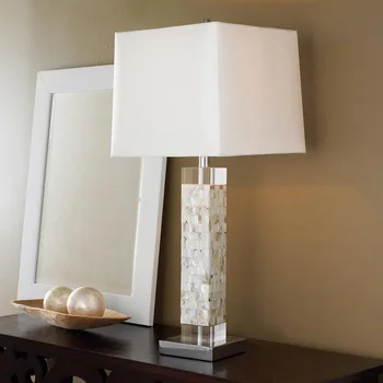 American white shell art Fritillaria bed bedroom living room crystal square bedside Table lamp lw517619py
American white shell art Fritillaria bed bedroom living room crystal square bedside Table lamp lw517619py