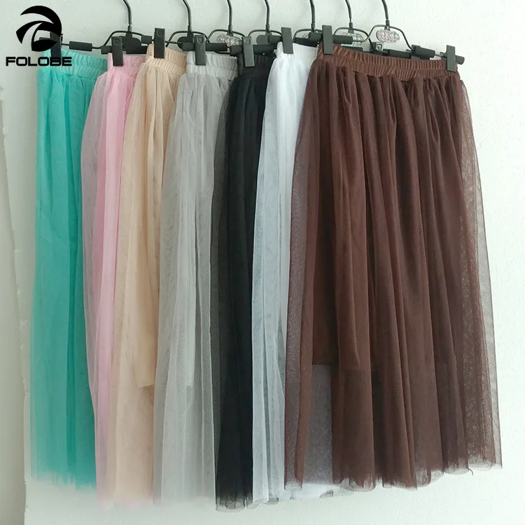 FOLOBE Tulle Skirts Womens 2019 Summer Long Maxi Skirt Female Elastic High Waist Pleated Tutu Skirt Sun Black Gray White
FOLOBE Tulle Skirts Womens 2019 Summer Long Maxi Skirt Female Elastic High Waist Pleated Tutu Skirt Sun Black Gray White