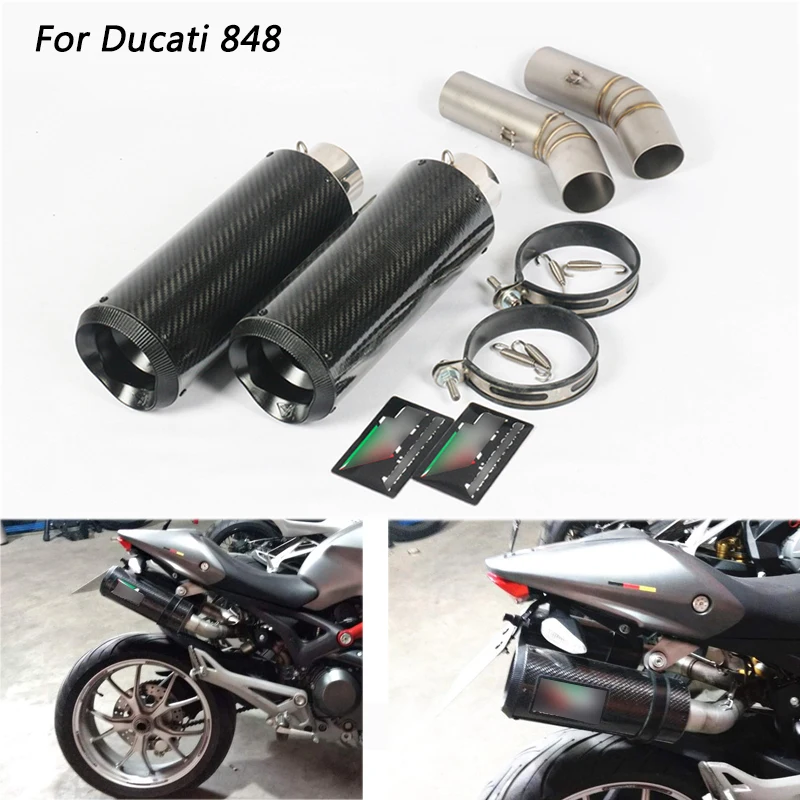 For Ducati 848 1098 1198 Motorcycle 51mm Stainless Steel Middle Connecting Pipe With Tail Exhaust Muffler Pipe System 
For Ducati 848 1098 1198 Motorcycle 51mm Stainless Steel Middle Connecting Pipe With Tail Exhaust Muffler Pipe System