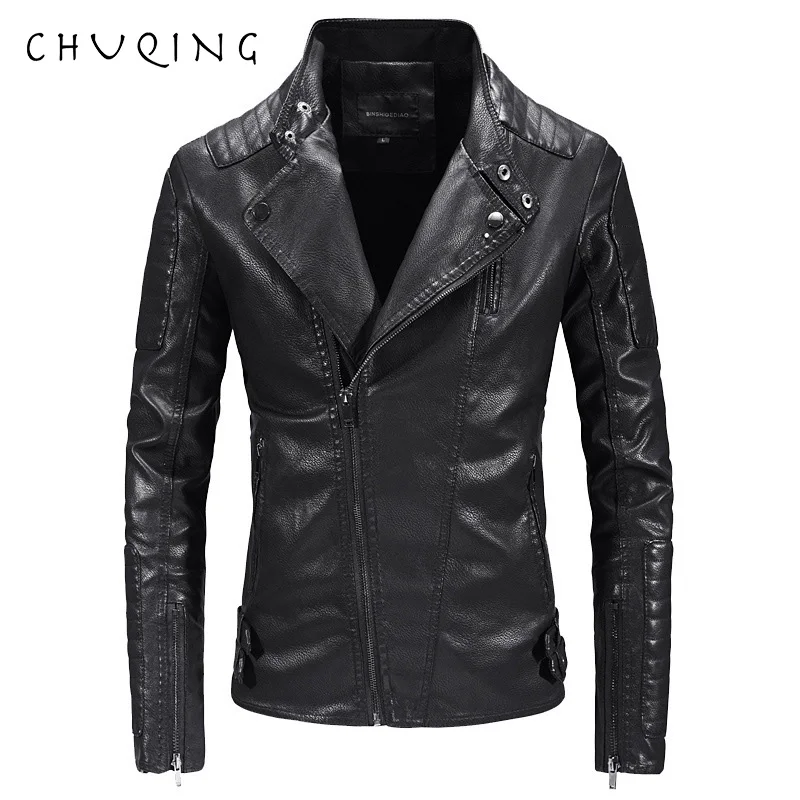 CHUQING Spring and Autumn Leather Jacket Men's Leather Fashion Slim Men's Motorcycle Leather Jacket 
CHUQING Spring and Autumn Leather Jacket Men's Leather Fashion Slim Men's Motorcycle Leather Jacket