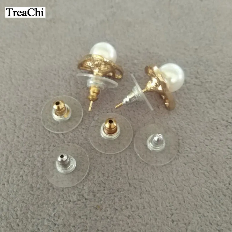 50Pcs Silicon Stud Earring Back Stoppers Gold Silver Plate Earring Post Nut Pad For Jewelry Finding DIY Components 11*6 mm
50Pcs Silicon Stud Earring Back Stoppers Gold Silver Plate Earring Post Nut Pad For Jewelry Finding DIY Components 11*6 mm