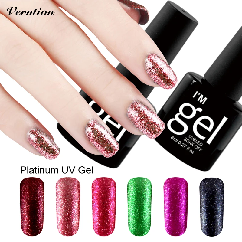 Verntion 8ml UV Soak Off Manicure Gel Glitter Coding Platinum Nail Polish Color Art Design Metal Vernis Semi Permanent Varnish
Verntion 8ml UV Soak Off Manicure Gel Glitter Coding Platinum Nail Polish Color Art Design Metal Vernis Semi Permanent Varnish