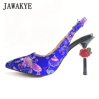 2019 Retro Ethnic Embroidery Slingback Sandals Women Rose Decorate Special High Heels Shoes Purple Red Wedding Party Shoes Woman
2019 Retro Ethnic Embroidery Slingback Sandals Women Rose Decorate Special High Heels Shoes Purple Red Wedding Party Shoes Woman