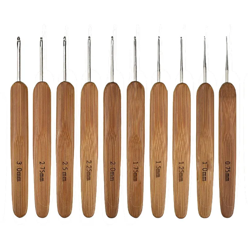 10Pcs Mix Size 0.75Mm-3Mm Crochet Hook Knit Weave Yarn Craft Knitting Needle Bamboo Handle Knitting Hooks Needles Tools
10Pcs Mix Size 0.75Mm-3Mm Crochet Hook Knit Weave Yarn Craft Knitting Needle Bamboo Handle Knitting Hooks Needles Tools