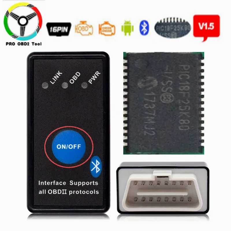 High Quality PIC18F25K80 ELM327 V1.5 Bluetooth With Power Switch ELM 327 1.5 Works Android/Windows Super With Switch ON/OFF
High Quality PIC18F25K80 ELM327 V1.5 Bluetooth With Power Switch ELM 327 1.5 Works Android/Windows Super With Switch ON/OFF