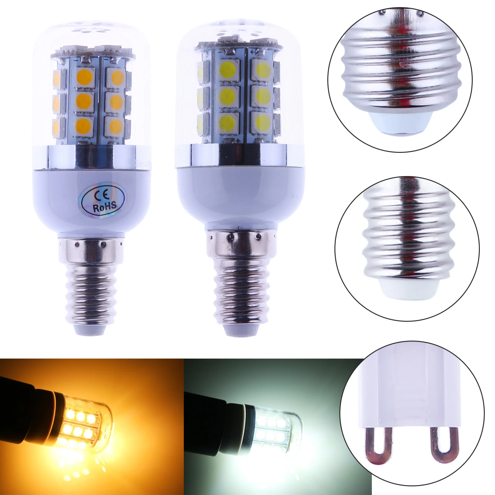 E14 G9 LED Lamp AC 220V 430LM Ultra Bright 5050SMD Corn Bulb light Chandelier | Лампы и освещение