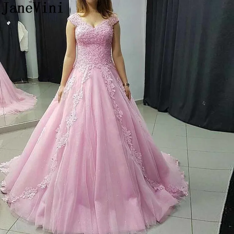 JaneVini Pink Long Prom Dresses V Neck V Back Beaded Cap Sleeve Lace Appliques Tulle Evening Formal Party Dress Gala Jurk Gowns
JaneVini Pink Long Prom Dresses V Neck V Back Beaded Cap Sleeve Lace Appliques Tulle Evening Formal Party Dress Gala Jurk Gowns