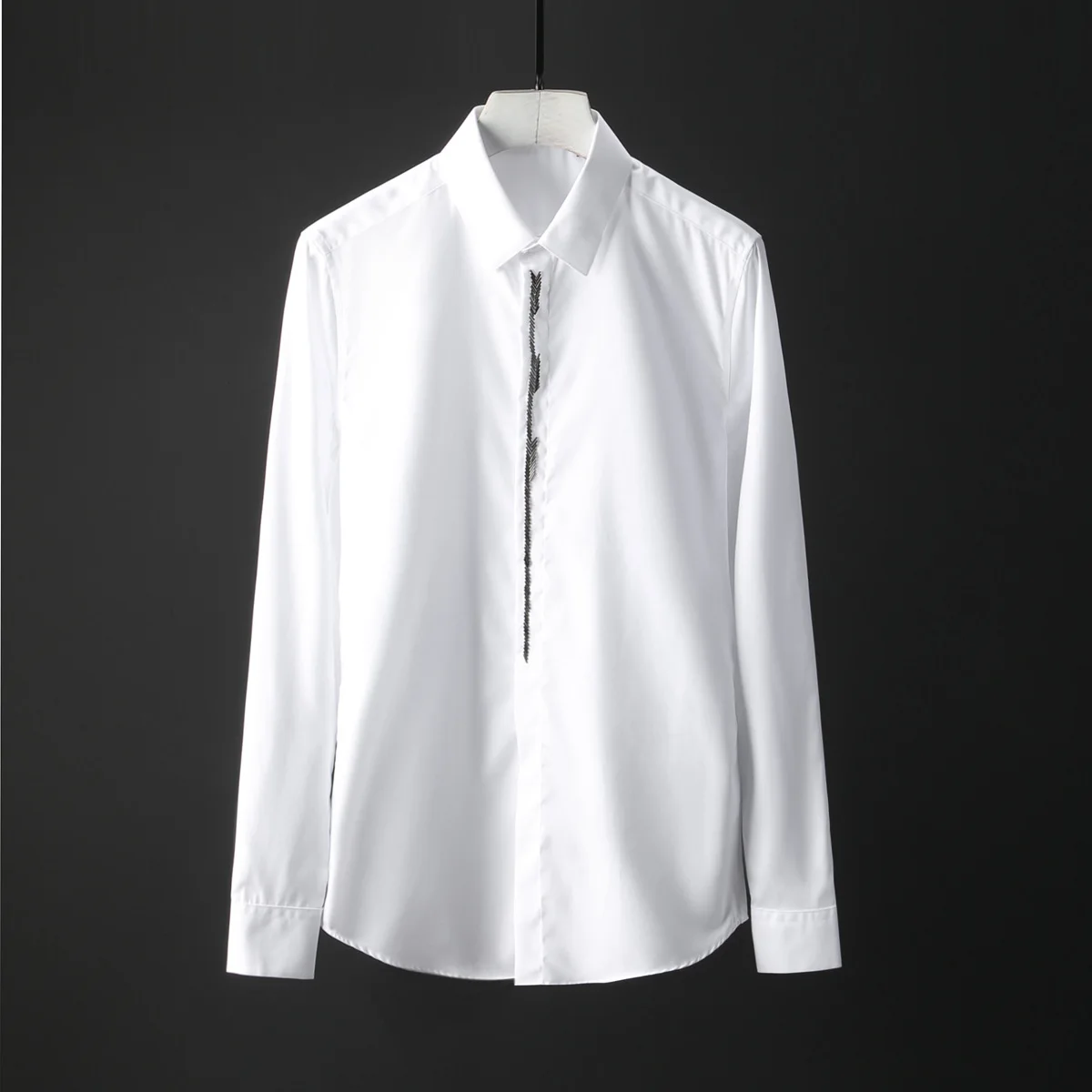 New 100% Cotton Men Shirt Fashion Placket Pure Hand Beading Men Shirt Long Sleeve Plus Size 4xl Solid Color Mens Dress Shirt
New 100% Cotton Men Shirt Fashion Placket Pure Hand Beading Men Shirt Long Sleeve Plus Size 4xl Solid Color Mens Dress Shirt