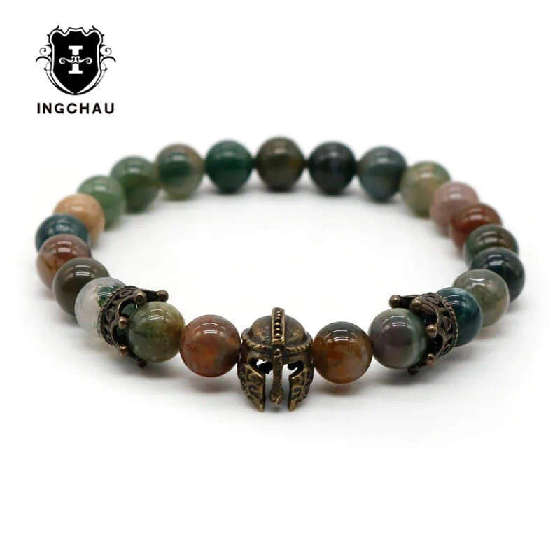 Antique Bronze Roman Knight Warrior Spartan Bracelet Men Jewelry Lava Stone Bead Helmet Gladiator Bracelets Drop Shipping N0-3
Antique Bronze Roman Knight Warrior Spartan Bracelet Men Jewelry Lava Stone Bead Helmet Gladiator Bracelets Drop Shipping N0-3