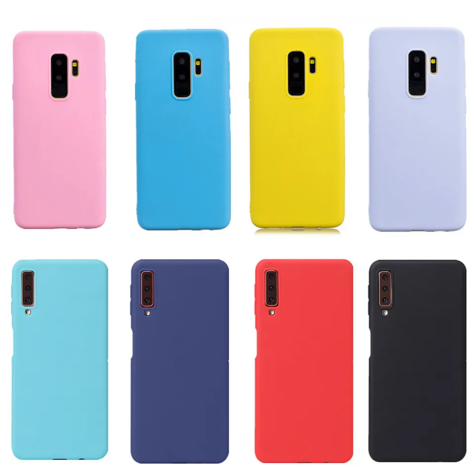Мягкий Цветной корпус для samsung Galaxy A7 A8 A6 плюс 2018 A5 A3 2017 2016 Конфеты Крышка Conque S8 S9 S7 S6