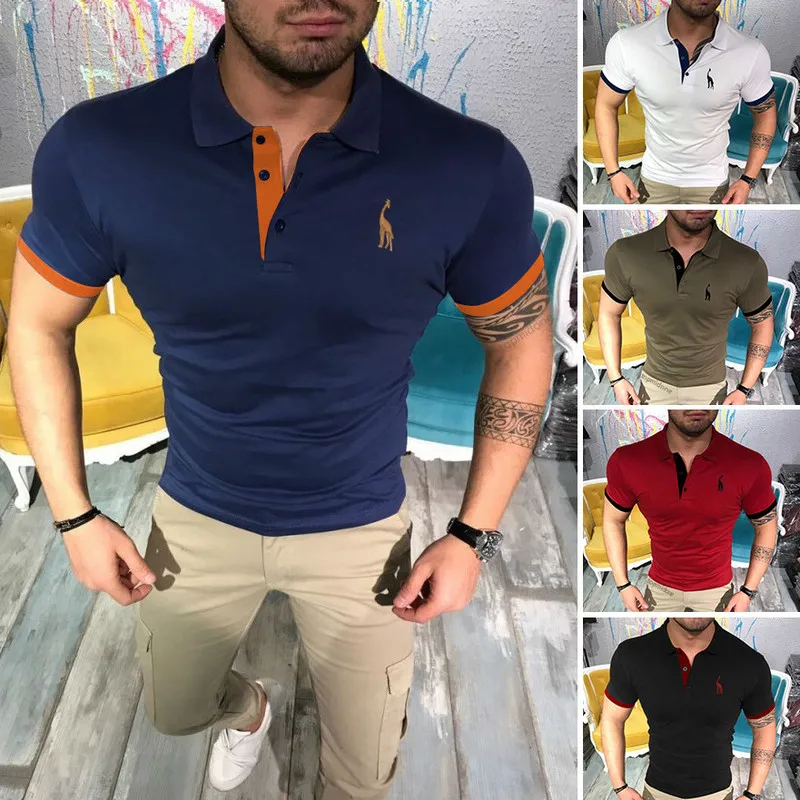 Men t shirt muscle man slim fit Tees Turn-down Collar Solid short sleeve Tops designer cotton men's clothing
Men t shirt muscle man slim fit Tees Turn-down Collar Solid short sleeve Tops designer cotton men's clothing