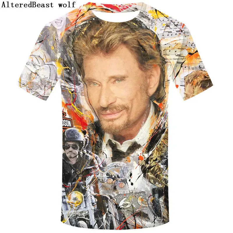 Johnny Hallyday Men rock 3d T Shirt Custom Short Sleeve Mens T Shirts Funny Men's Tshirt Hip Hop Tops Male tees shirt homme
Johnny Hallyday Men rock 3d T Shirt Custom Short Sleeve Mens T Shirts Funny Men's Tshirt Hip Hop Tops Male tees shirt homme