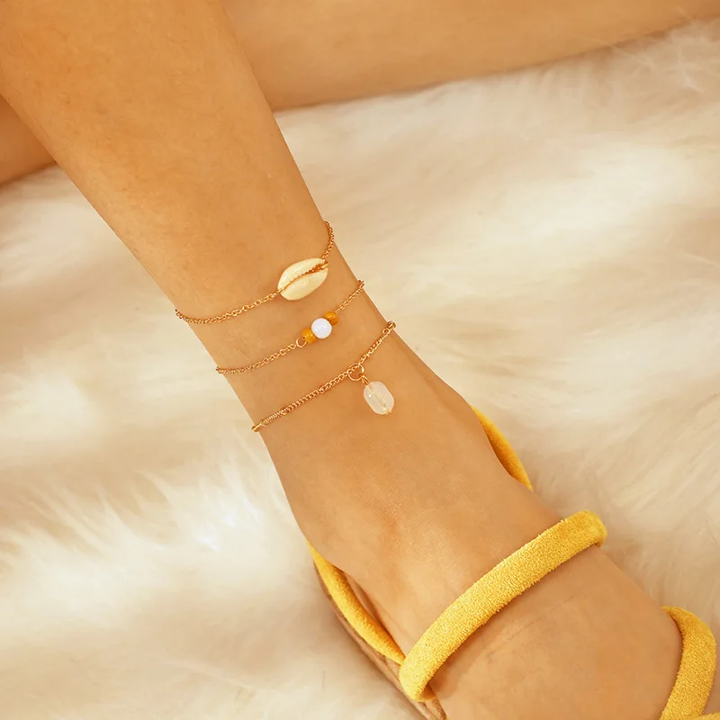 3 шт./компл. ножные браслеты маленькая бусина сплав регулируемый женские вечерние