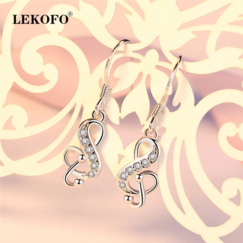 LEKOFO New Korea Fashion Long Drop Earrings Women Elegant Jewelry Musical Note Zircon 925 Sterling Silver Dangle Earrings
LEKOFO New Korea Fashion Long Drop Earrings Women Elegant Jewelry Musical Note Zircon 925 Sterling Silver Dangle Earrings