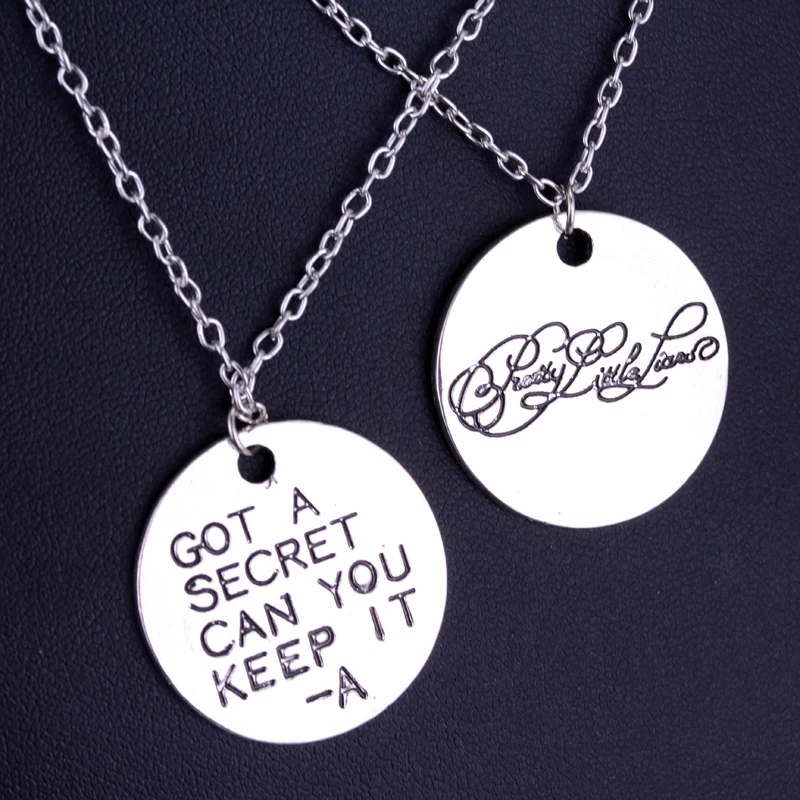 1set Fashion Movie Pretty Little Liars Got A Secret Can You Keep It Message Charm Necklace Girl Pendant Silver lover gift jewely
1set Fashion Movie Pretty Little Liars Got A Secret Can You Keep It Message Charm Necklace Girl Pendant Silver lover gift jewely