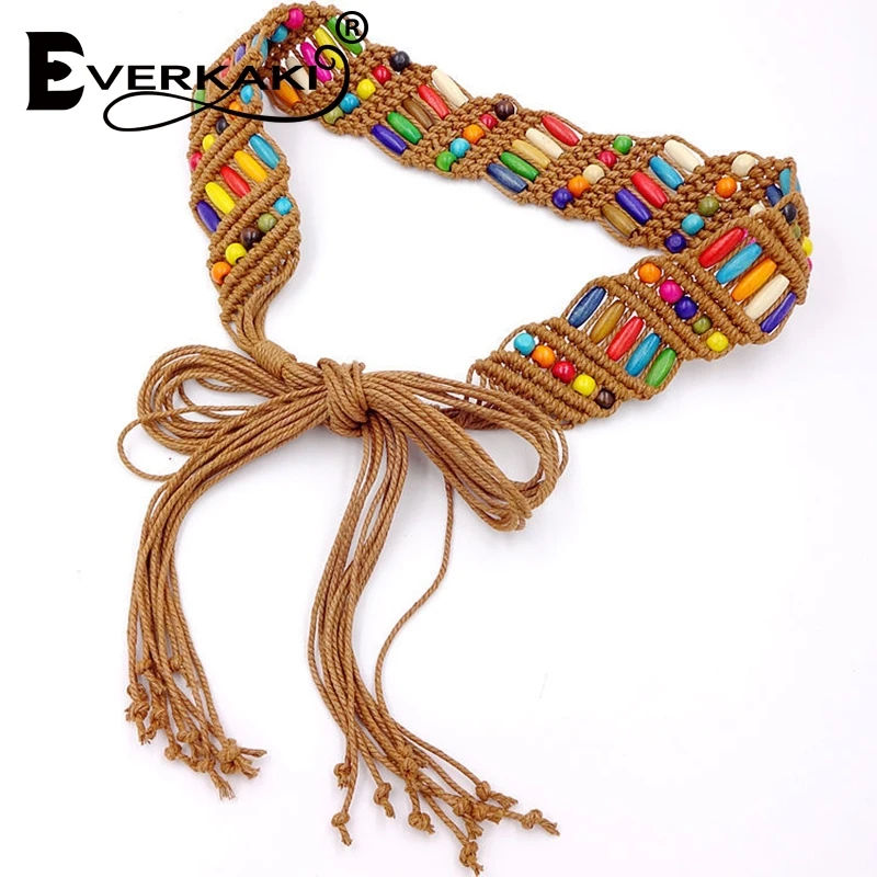 Everkaki Fashion women Boho Style Rope Vintage handmade Knitted Designer Belts Gift For dress With beaded Wide Waistband belt
Everkaki Fashion women Boho Style Rope Vintage handmade Knitted Designer Belts Gift For dress With beaded Wide Waistband belt