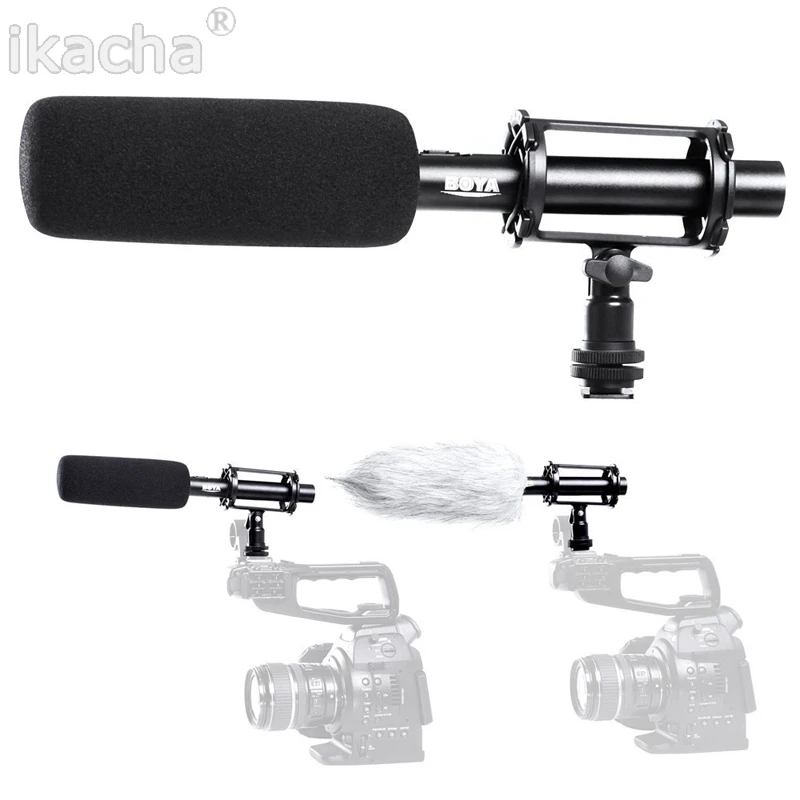 Image BOYA BY PVM1000 Professional DSLR Condenser Shotgun Microphone Video Interview Reporting for Canon Nikon Sony DSLR Cameras