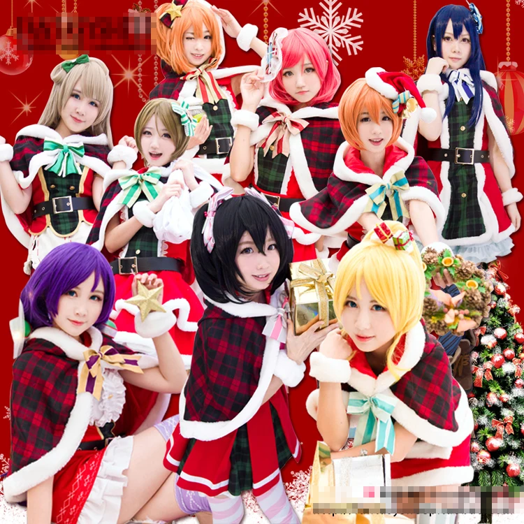 

Love live cosplay Japanese anime christmas costumes All member Kousaka Honoka Minami Kotori Sonoda Umi winter cosplay costume