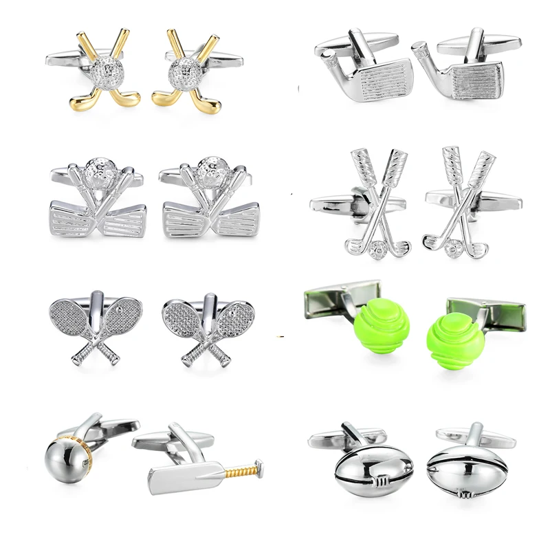Novelty Brand Men's Cufflinks Golf football Ice hockey trophy Tennis Design Novelty Cuff Brass Material Gift cuff link Jewelley
Novelty Brand Men's Cufflinks Golf football Ice hockey trophy Tennis Design Novelty Cuff Brass Material Gift cuff link Jewelley