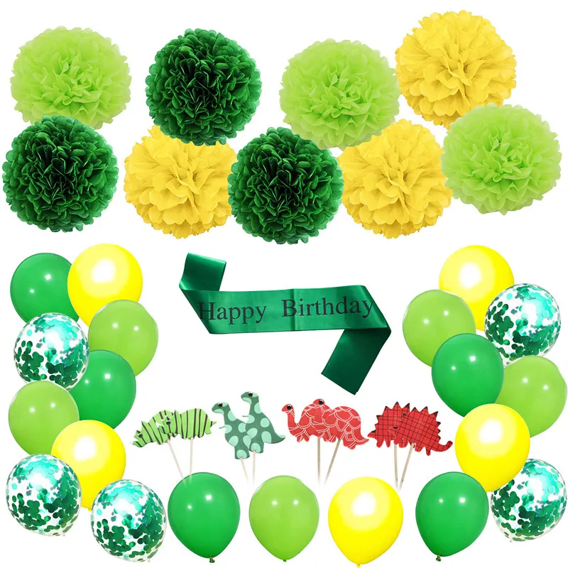 55pcs Green yellow Birthday Party Decorations Set Paper Fans Balloons Happy Birthday Sash Pom Poms Flowers
55pcs Green yellow Birthday Party Decorations Set Paper Fans Balloons Happy Birthday Sash Pom Poms Flowers
