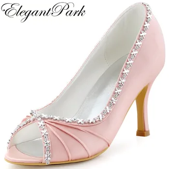 EP2094 Women Pink Pumps Peep Toe Pleated Rhinestone High Heel Satin Bride Bridesmaid Prom Evening Party Wedding Shoes Navy Blue
EP2094 Women Pink Pumps Peep Toe Pleated Rhinestone High Heel Satin Bride Bridesmaid Prom Evening Party Wedding Shoes Navy Blue