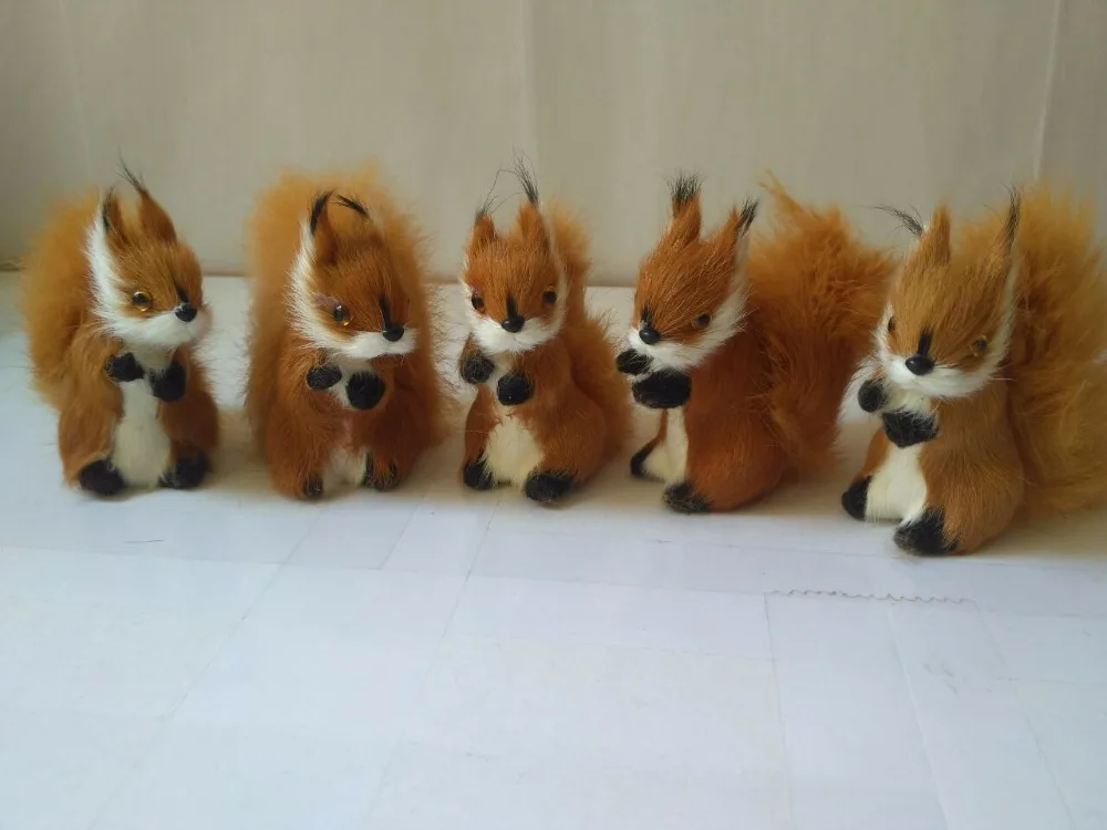 

simulation squirrels plastic&furs 8x4x8cm brown squirrels model one lot/ 5 pcs handicraft prop home decoration gift d2637