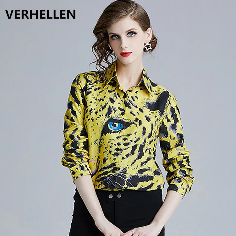 VERHELLEN High Quality 2019 Fashion Runway Designers Women Long Sleeve Eyes Leopard Printed Blouses Shirt Casual Office Tops
VERHELLEN High Quality 2019 Fashion Runway Designers Women Long Sleeve Eyes Leopard Printed Blouses Shirt Casual Office Tops