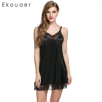Ekouaer Women Nightdress Sexy Sleepwear Satin Nightgown Chemise Slip Nightdress Back Cross Nightie Dress Female Home Clothing
Ekouaer Women Nightdress Sexy Sleepwear Satin Nightgown Chemise Slip Nightdress Back Cross Nightie Dress Female Home Clothing
