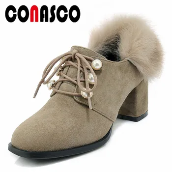 CONASCO Fashion Women Fur Autumn Winter Pumps Beading Wedding Party Shoes Woman High Heels Suede Leather Sexy Pumps Shoes Woman
CONASCO Fashion Women Fur Autumn Winter Pumps Beading Wedding Party Shoes Woman High Heels Suede Leather Sexy Pumps Shoes Woman