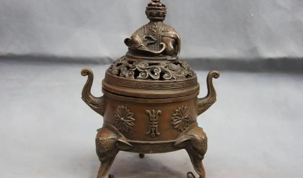 8 Buddhism Copper Bronze Elephant Longevity treasure bowl incense burner Censer
8 Buddhism Copper Bronze Elephant Longevity treasure bowl incense burner Censer