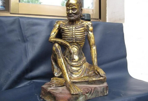 S1113 Tibet Temple Old bronze Copper rawboned arhat Bodhidharma Dharma buddha statue D0318
S1113 Tibet Temple Old bronze Copper rawboned arhat Bodhidharma Dharma buddha statue D0318
