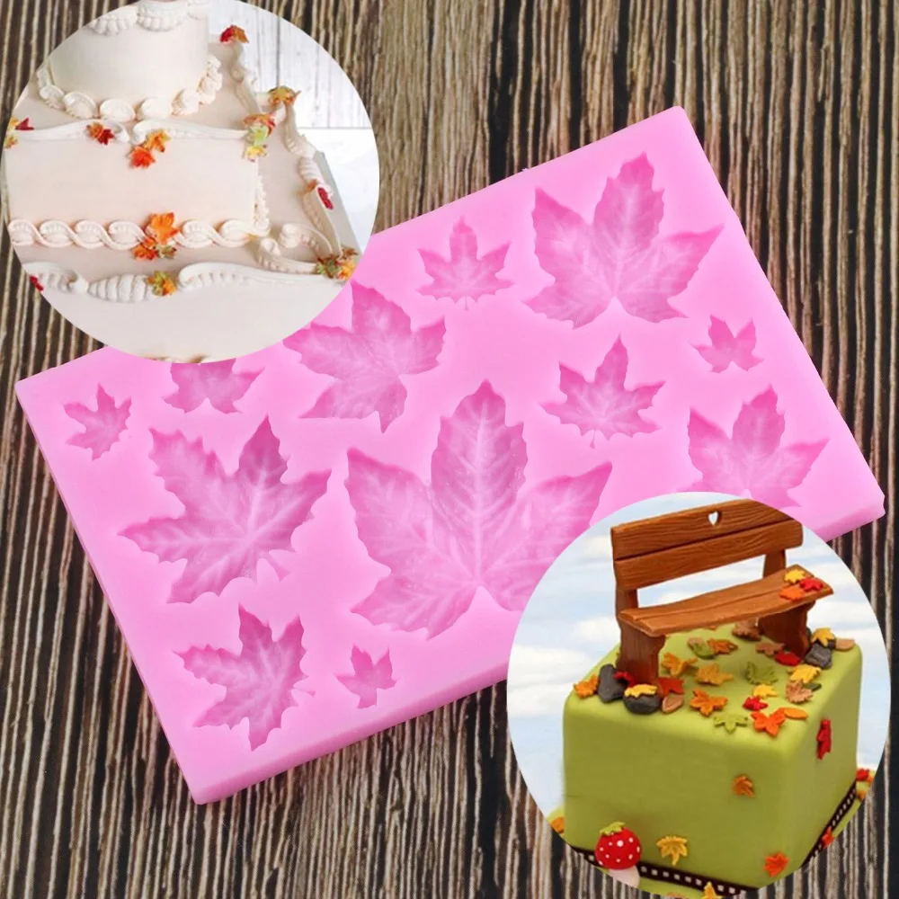 Silicone Maple Leaf Mold For Cake Decoration Decorating Tools Fondant 3D Silicon Gum Paste Moldes Silicone
Silicone Maple Leaf Mold For Cake Decoration Decorating Tools Fondant 3D Silicon Gum Paste Moldes Silicone