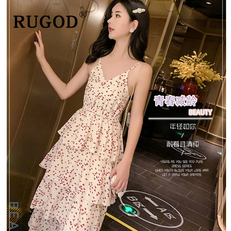 RUGOD 2019 New arrival summer Korean version V-neck sleeveless super fairy cake long over the knee floral chiffon strap dre
RUGOD 2019 New arrival summer Korean version V-neck sleeveless super fairy cake long over the knee floral chiffon strap dre