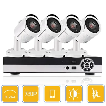 

4CH AHD 5 IN 1 Security DVR System HDMI 720P 2000TVL Weatherproof Outdoor CCTV Security Camera 1.0MP AHD Surveillance Kit
