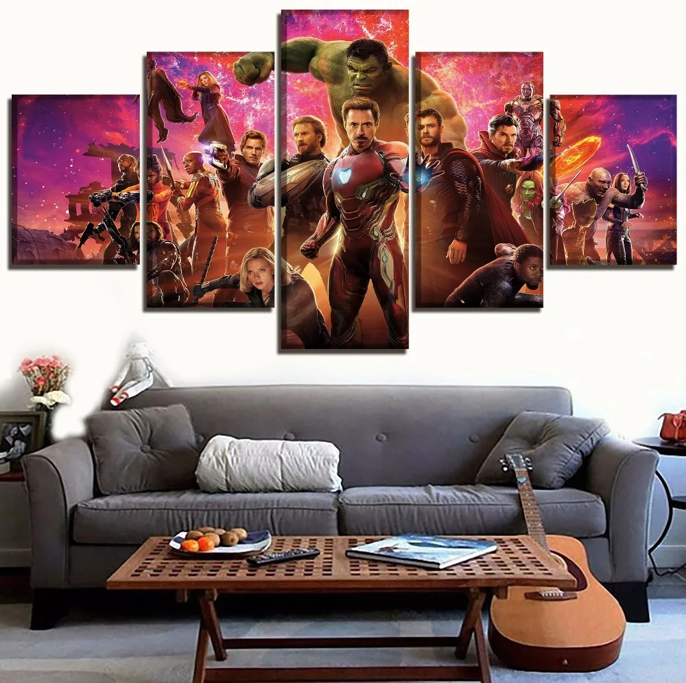 Wall Art Movie Avengers 3 Poster 5 Pieces Infinity War Canvas Print Painting Superheroes Pictures Modern Decoration Framework
Wall Art Movie Avengers 3 Poster 5 Pieces Infinity War Canvas Print Painting Superheroes Pictures Modern Decoration Framework
