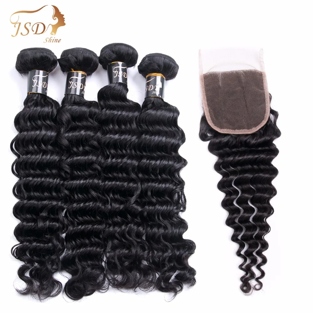 JSDShine Deep Wave Human Hair Bundles With Closure Brazilian Hair Weave Bundles With Closure Non Remy Hair Extension
JSDShine Deep Wave Human Hair Bundles With Closure Brazilian Hair Weave Bundles With Closure Non Remy Hair Extension