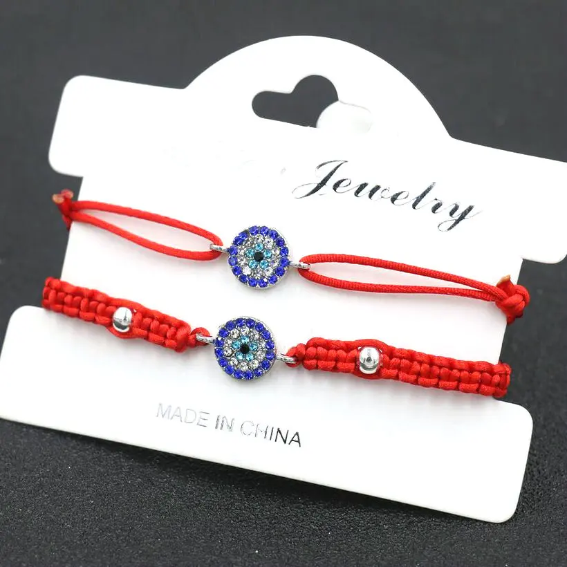 2pcs/set Handmade Shiny Crystal Zircon Evil Eye Bracelet Men Women Black Red Rope Thread Charm Bracelets For Girls Lovers' Gift
2pcs/set Handmade Shiny Crystal Zircon Evil Eye Bracelet Men Women Black Red Rope Thread Charm Bracelets For Girls Lovers' Gift