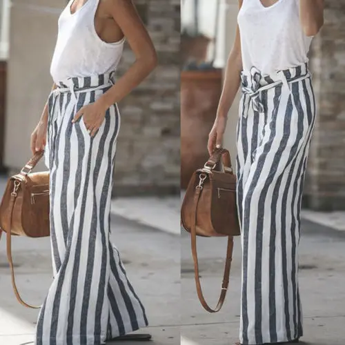 arrival Women Loose High Waist Striped Pants Women 2018 Summer Causal Stripped Wide-legged Pant
arrival Women Loose High Waist Striped Pants Women 2018 Summer Causal Stripped Wide-legged Pant